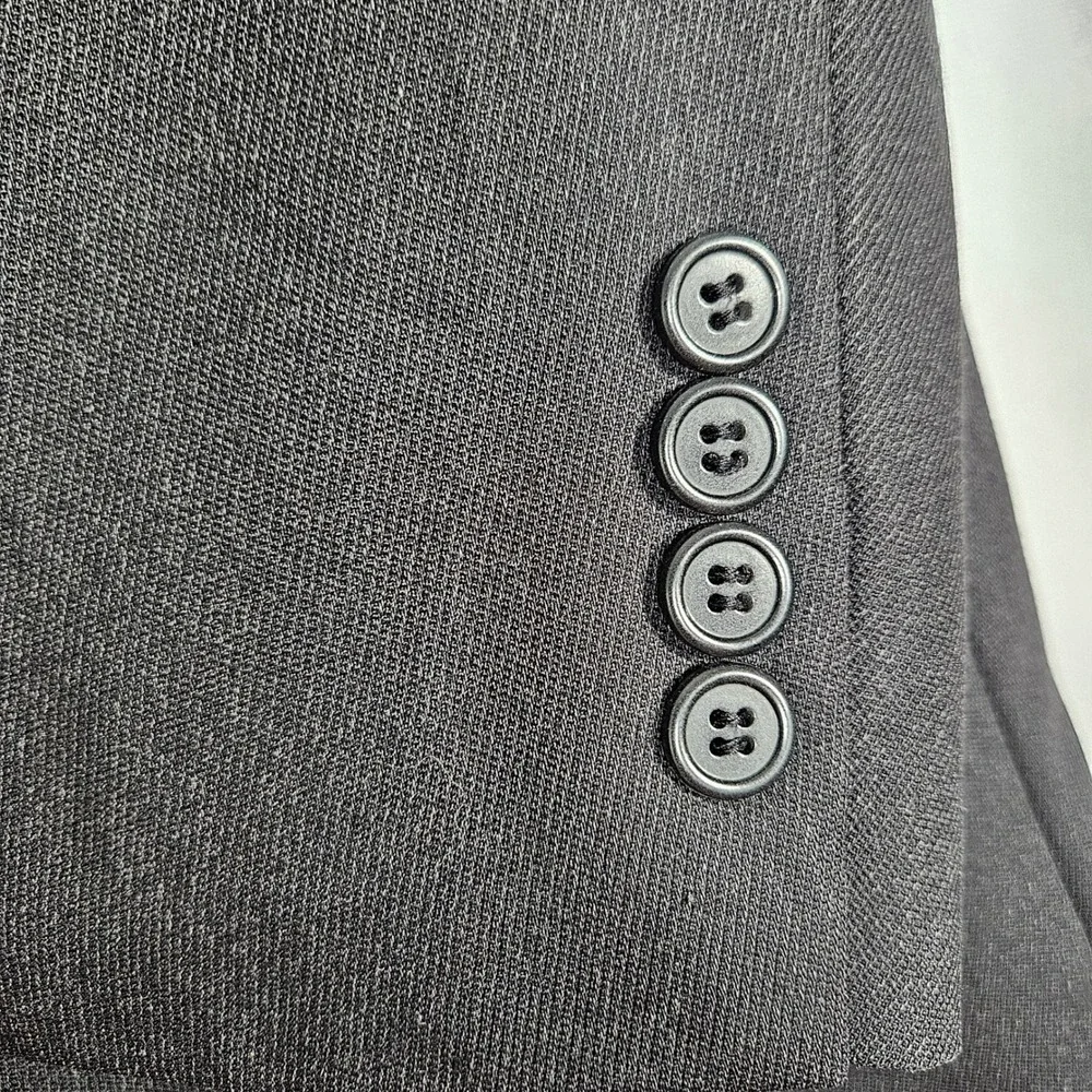 Ted Baker Blazer Mens 48L Charcoal Grey 3-Button Wool Sport Coat USA Made Preppy